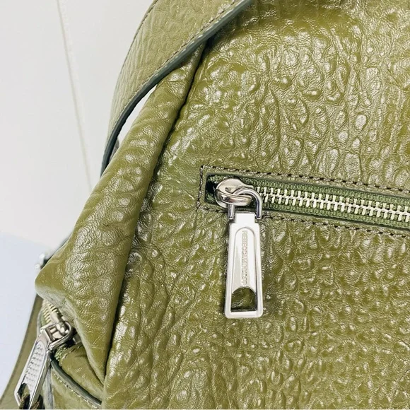 NEW Rebecca Minkoff Julian Backpack Olive Green Bubbled Lamb Leather - Picture 10 of 13